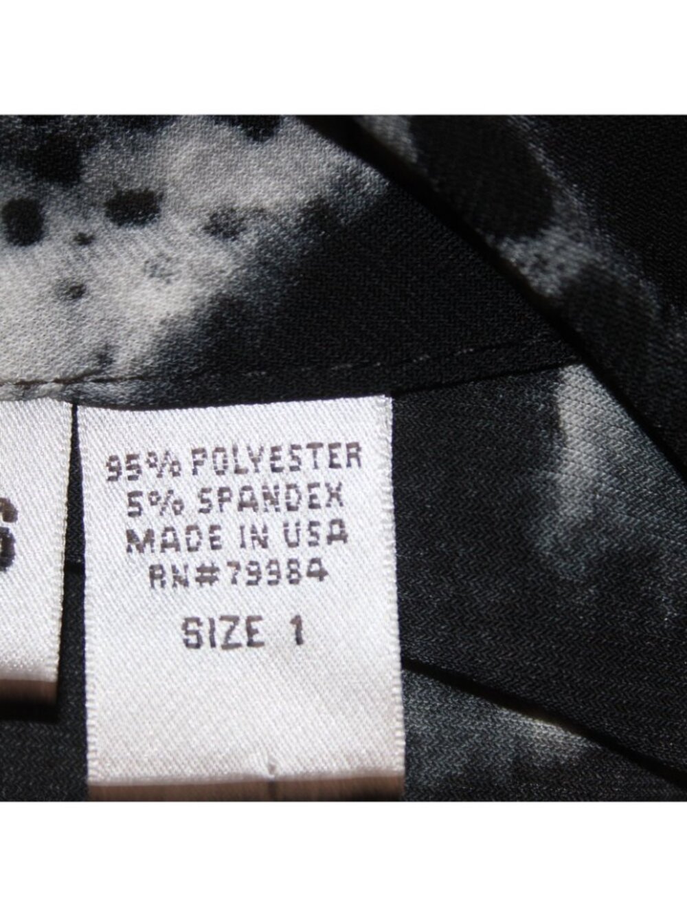 Chicos Dress Sz 1 Black White Animal Print Pockets Polyester Spandex Dress - Picture 7 of 11